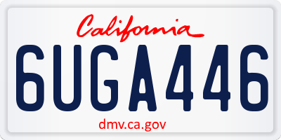 CA license plate 6UGA446