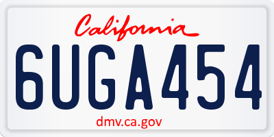 CA license plate 6UGA454