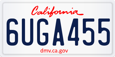 CA license plate 6UGA455