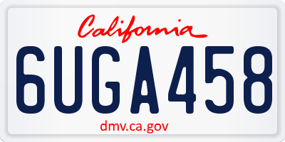 CA license plate 6UGA458