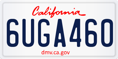 CA license plate 6UGA460