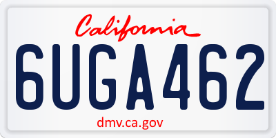 CA license plate 6UGA462