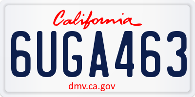 CA license plate 6UGA463