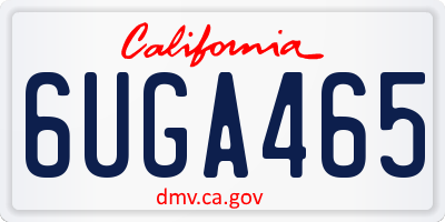 CA license plate 6UGA465