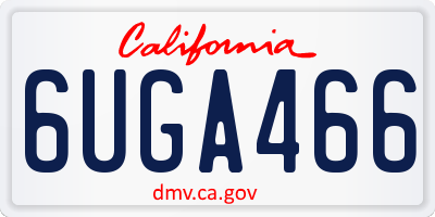 CA license plate 6UGA466