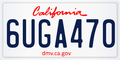 CA license plate 6UGA470