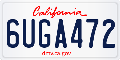 CA license plate 6UGA472