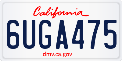 CA license plate 6UGA475