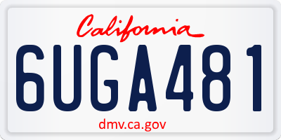 CA license plate 6UGA481