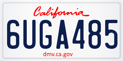 CA license plate 6UGA485
