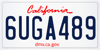 CA license plate 6UGA489