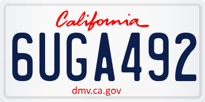 CA license plate 6UGA492