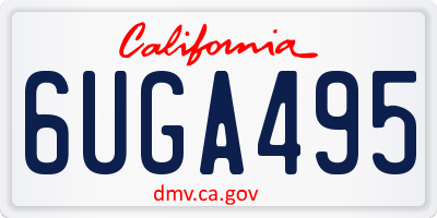 CA license plate 6UGA495