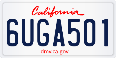 CA license plate 6UGA501