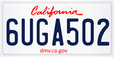 CA license plate 6UGA502