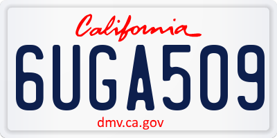 CA license plate 6UGA509
