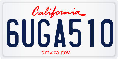 CA license plate 6UGA510