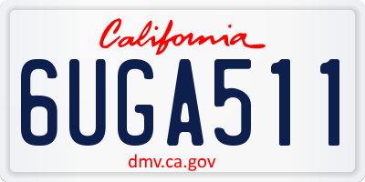 CA license plate 6UGA511