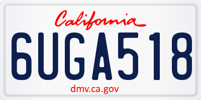 CA license plate 6UGA518