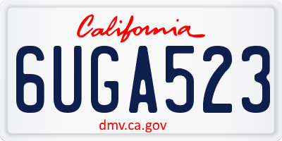 CA license plate 6UGA523