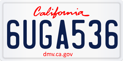 CA license plate 6UGA536