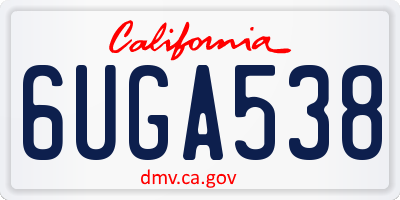 CA license plate 6UGA538
