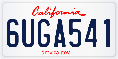 CA license plate 6UGA541