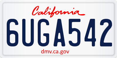 CA license plate 6UGA542