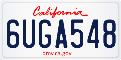 CA license plate 6UGA548