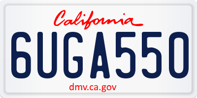 CA license plate 6UGA550