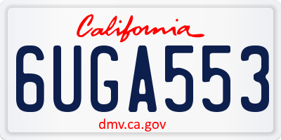 CA license plate 6UGA553
