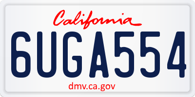 CA license plate 6UGA554