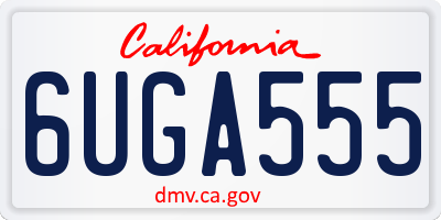 CA license plate 6UGA555