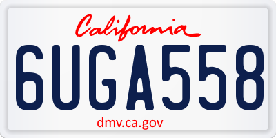 CA license plate 6UGA558