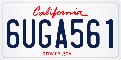 CA license plate 6UGA561