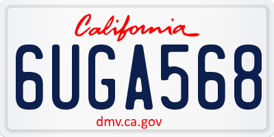 CA license plate 6UGA568