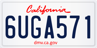 CA license plate 6UGA571