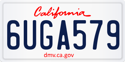CA license plate 6UGA579