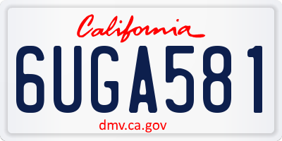 CA license plate 6UGA581