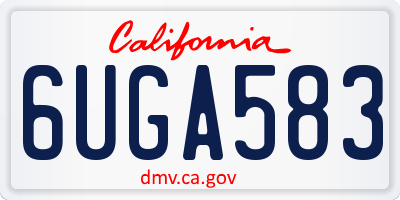 CA license plate 6UGA583
