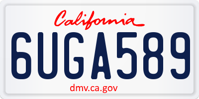 CA license plate 6UGA589