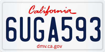 CA license plate 6UGA593