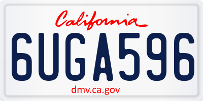 CA license plate 6UGA596