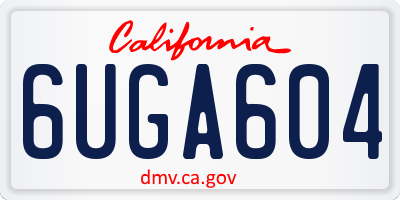 CA license plate 6UGA604