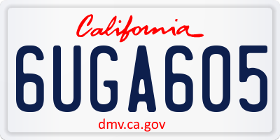 CA license plate 6UGA605