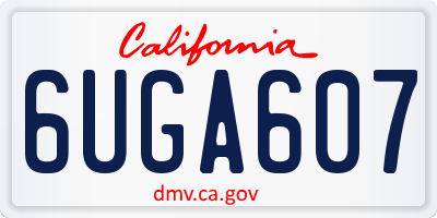 CA license plate 6UGA607