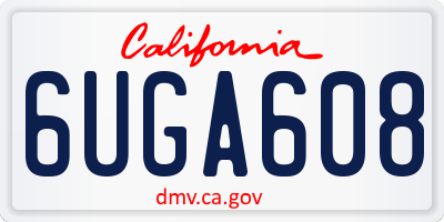 CA license plate 6UGA608