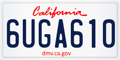 CA license plate 6UGA610