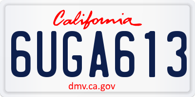 CA license plate 6UGA613