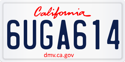 CA license plate 6UGA614
